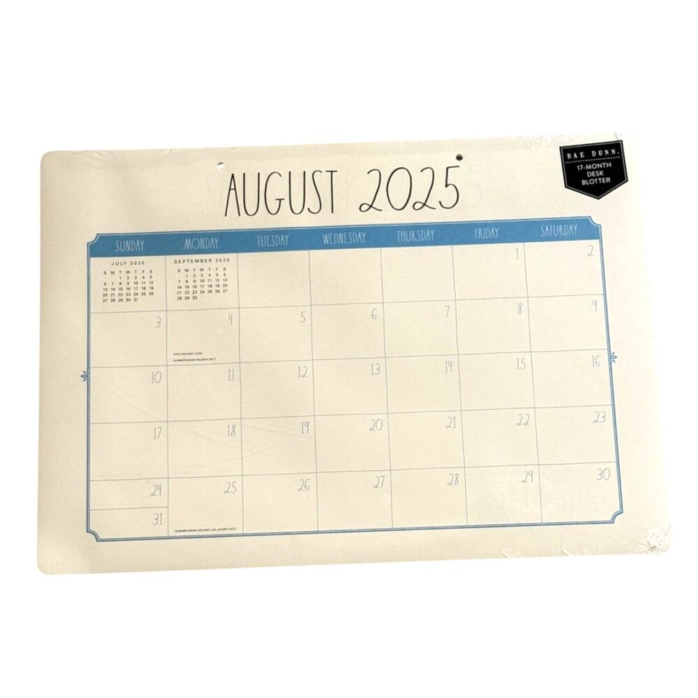 Rae Dunn Desk Blotter Calendar August 2025 December 2026 Neutral Pastel Colors